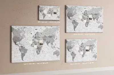 Political World Map Printed Cork Memo Board
