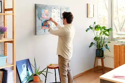 World Map Cork Memo Board