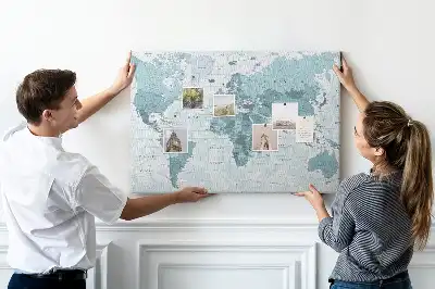 World Map Cork Memo Board