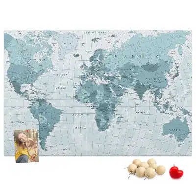 Cork memo board Political World Map