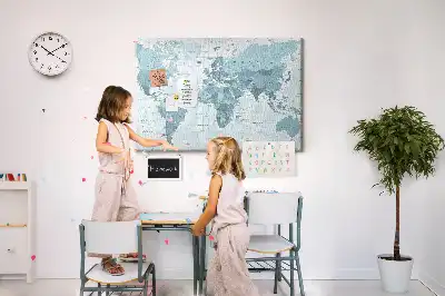 Cork memo board Political World Map