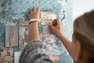 World Map Cork Memo Board