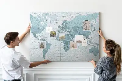 Cork memo board Political World Map