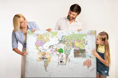Cork memo board Political world map