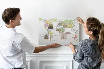 Cork memo board Political world map