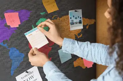 World map cork memo board