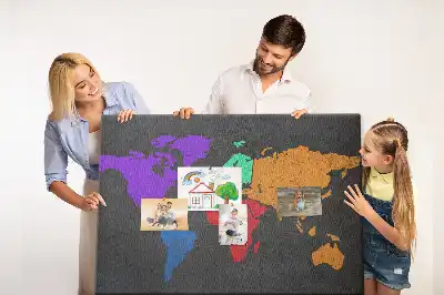 World map cork memo board