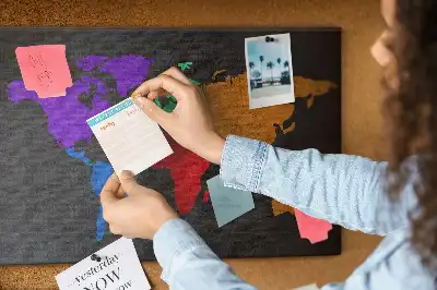 World map cork memo board