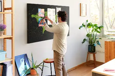 World Map Printed Cork Memo Board