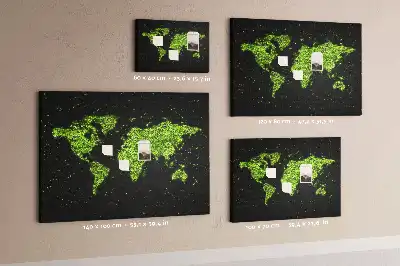 World Map Printed Cork Memo Board