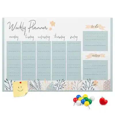 Weekly schedule cork memo board