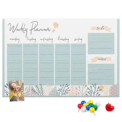 Cork memo board Weekly schedule