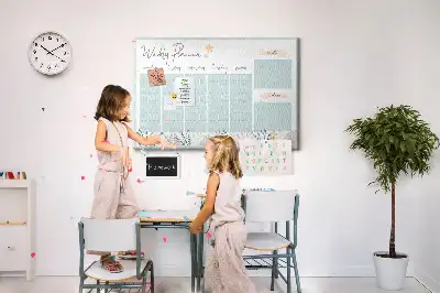Weekly schedule cork memo board