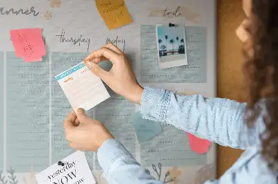 Weekly schedule cork memo board