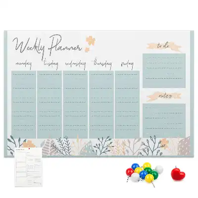 Weekly schedule cork memo board