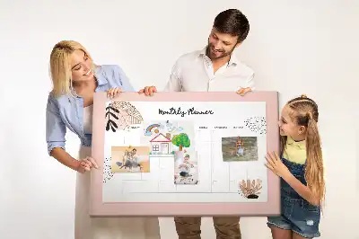 Floral Printed Cork Monthly Planner Memo Board