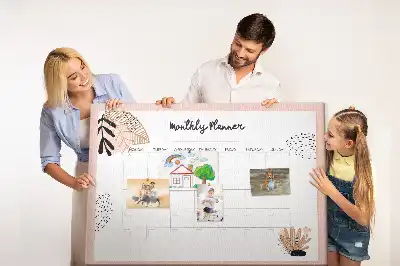 Floral Printed Cork Monthly Planner Memo Board