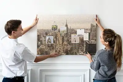 City landscape cork memo board