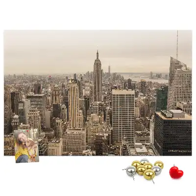 City landscape cork memo board