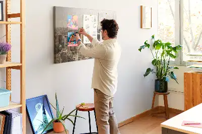 City landscape cork memo board