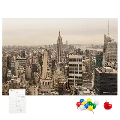 City landscape cork memo board