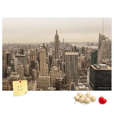 City landscape cork memo board