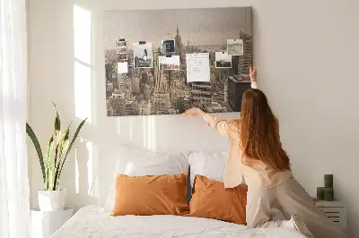 City landscape cork memo board