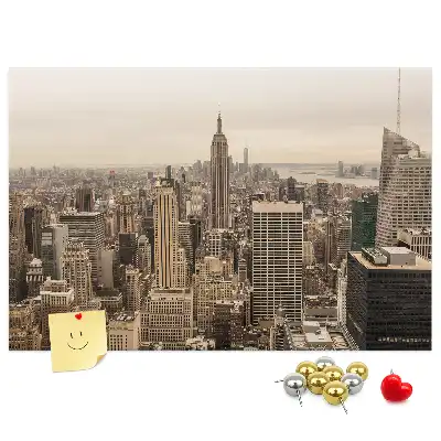 City landscape cork memo board