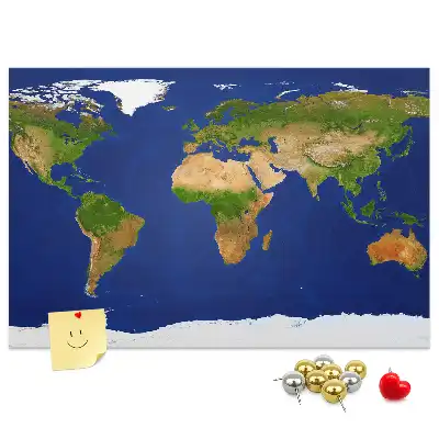 Printed Cork Board Large world map