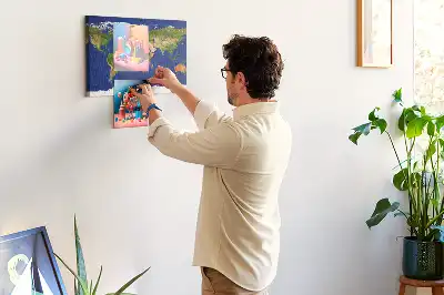 Printed Cork Board Large world map