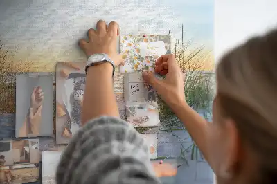 Printed Cork Memo Board Sunset on the beach
