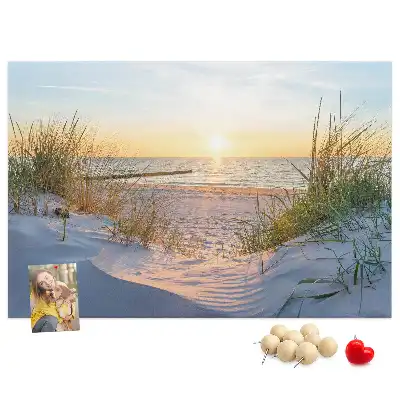 Sunset on the Beach Printed Cork Memo Board
