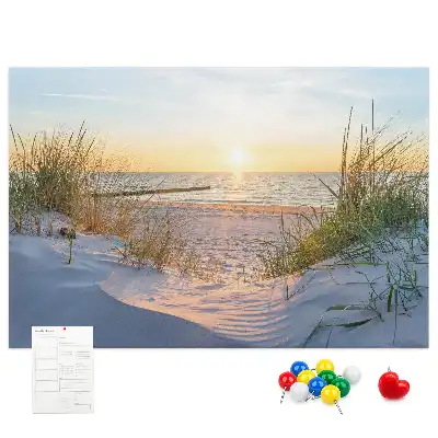Sunset on the Beach Printed Cork Memo Board