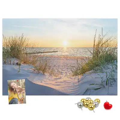 Sunset on the Beach Printed Cork Memo Board