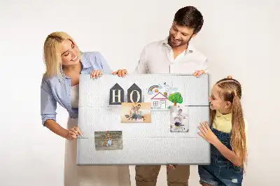 Printed cork board with home lettering
