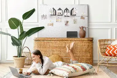 Printed cork board with home lettering