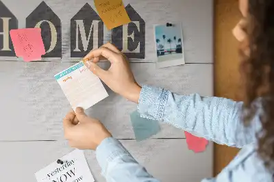Printed cork board with home lettering