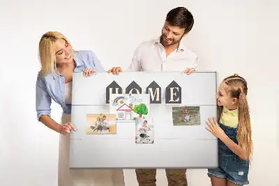 Printed cork board with home lettering