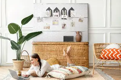 Printed cork board with home lettering