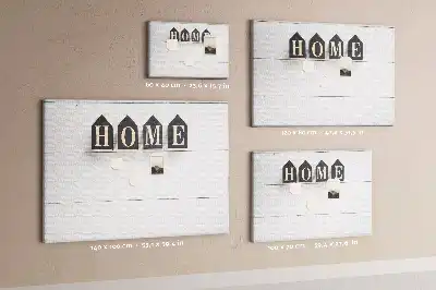 Printed cork board with home lettering