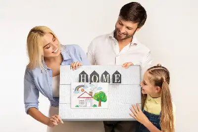 Printed cork board with home lettering