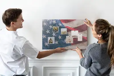 American Flag Printed Cork Board