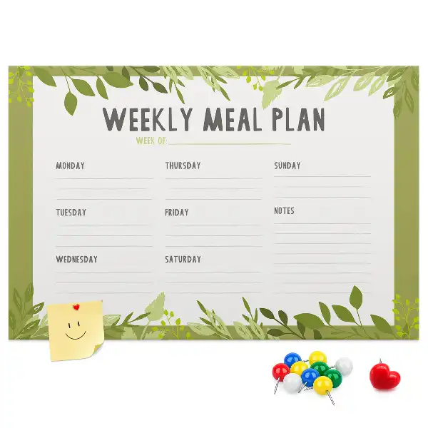 Weekly Menu Printed Cork Memo Board