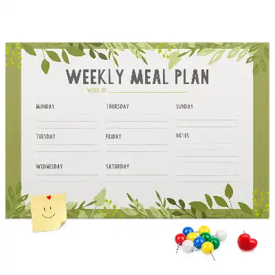 Weekly Menu Printed Cork Memo Board