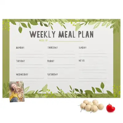 Weekly Menu Printed Cork Memo Board