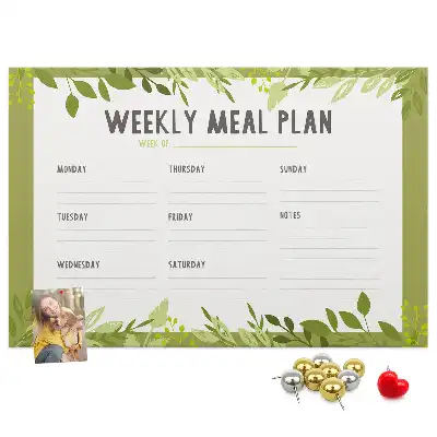 Weekly Menu Printed Cork Memo Board