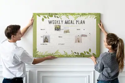 Weekly Menu Printed Cork Memo Board
