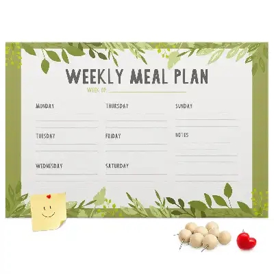 Weekly Menu Printed Cork Memo Board
