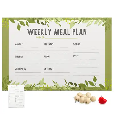 Weekly Menu Printed Cork Memo Board