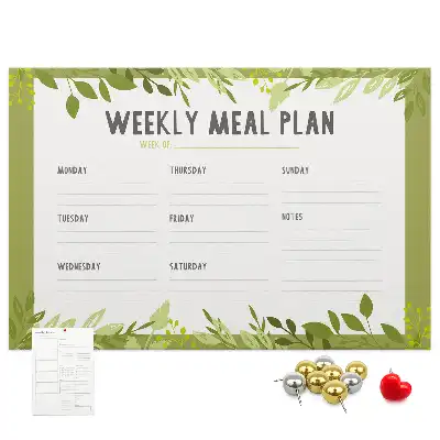Weekly Menu Printed Cork Memo Board